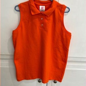 Orange Sleeveless Polo